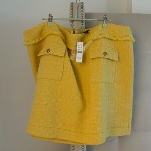 NWT J. Crew yellow tweed skirt